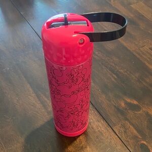 Disney Minnie Pink Water Bottle with Black Handle
